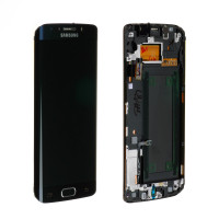 Дисплей Samsung G925 Galaxy S6 Edge, з тачскріном, в рамці, Original, Black