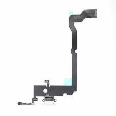 Шлейф iPhone XS Max, конектор зарядки, мікрофон, White (Original)