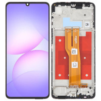Дисплей Samsung A075 Galaxy A07, з тачскріном, в рамці, Black, OEM