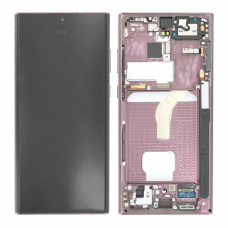Дисплей Samsung S908 Galaxy S22 Ultra 5G, з тачскріном, в рамці, Burgundy, Original